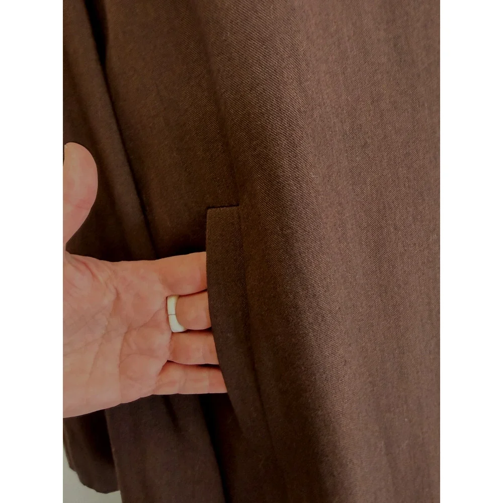 Vintage 8o's Guarantee Brown Long Wool Blend Coat LARGE #50213 Made USA - Picture 9 of 12